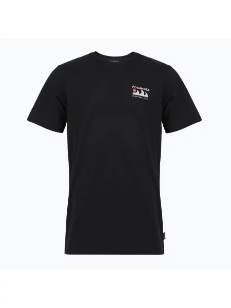 Tricou de trekking pentru bărbați Columbia Explorers Canyon Back black/peaks and waves negru