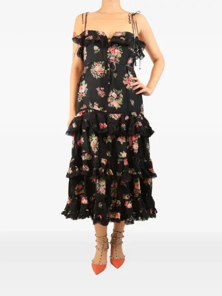 Rochie Zimmermann cu model floral cu imagine negru