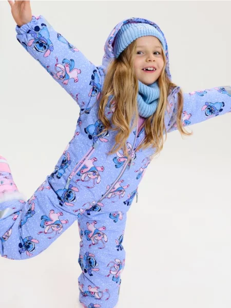 Sinsay Lyžařská kombinéza s reflexními prvky Stitch modrá