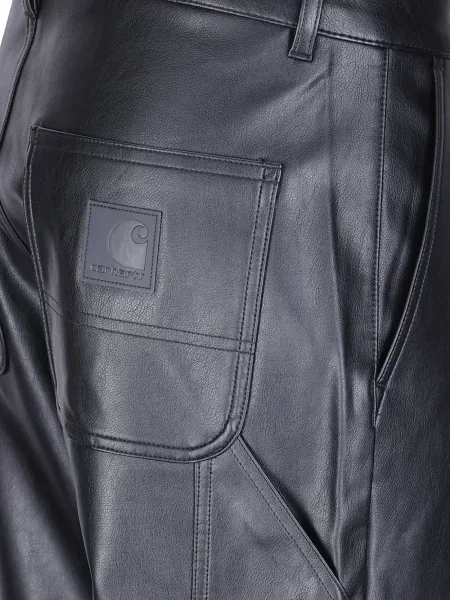 Кожени панталон Carhartt Wip черно
