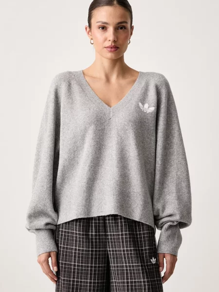 Adidas Originals pulover pentru femei Essentials Knit gri
