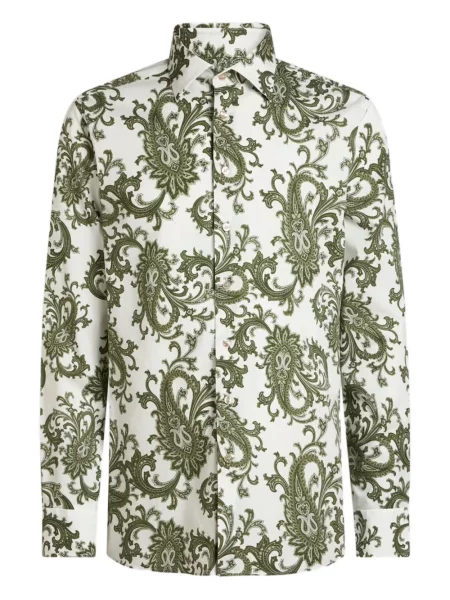 Cămașă Etro cu model paisley alb