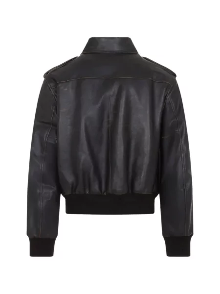Geanta de piele Jil Sander zdrențuiți negru