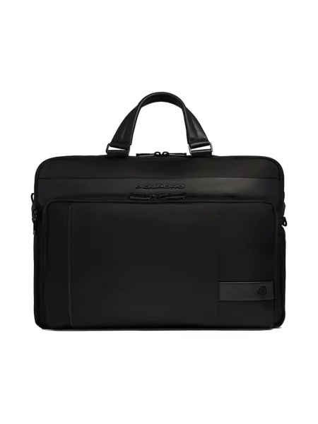 Torba na laptopa Piquadro skórzana czarna