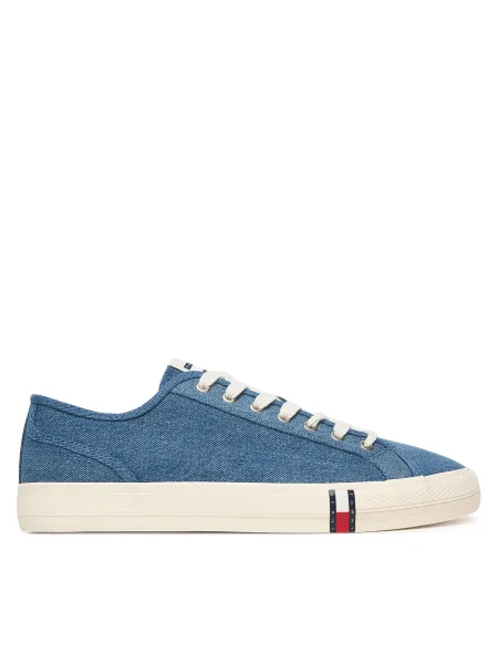 Teniși Tommy Jeans Archive Lace Up Denim albastru