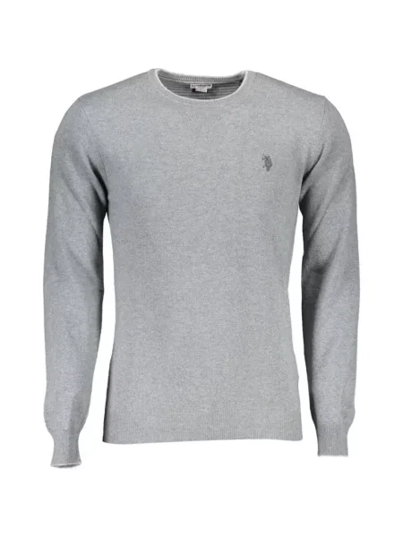 Hanorac crewneck U.s. Polo Assn. cu broderie cu decolteu rotund gri