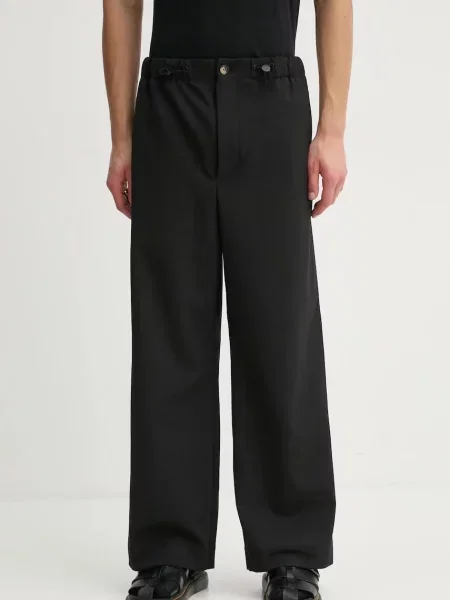 Nanushka pantaloni din lână chinos negru
