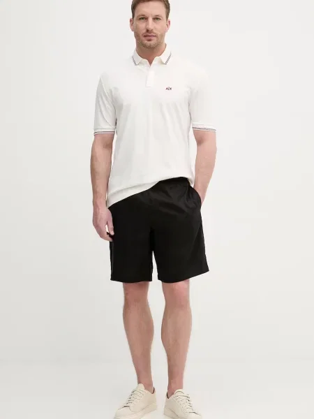 Armani Exchange kratke hlače iz liocela črna