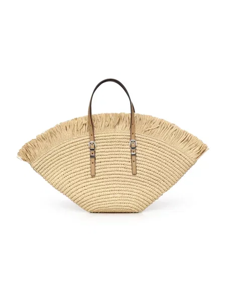 Lniana shopperka Michael Kors beżowa