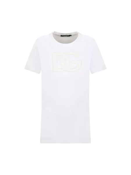 Koszulka Dolce And Gabbana z dżerseju z logo biała