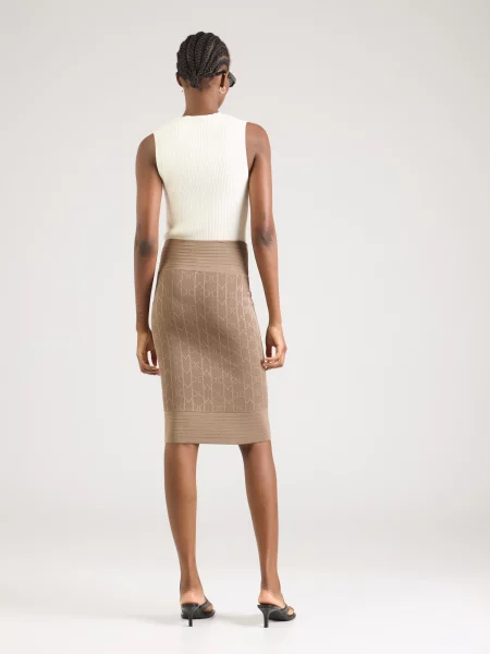 Marciano by Guess úzka sukňa s viskózou YAMNA hnedá