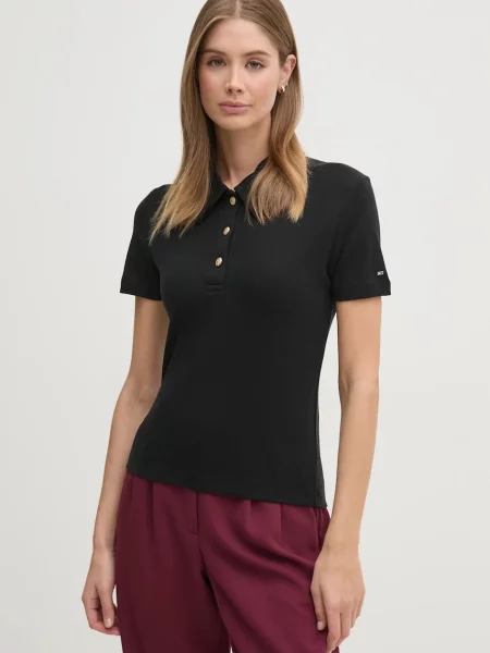 Tommy Hilfiger tricou polo negru