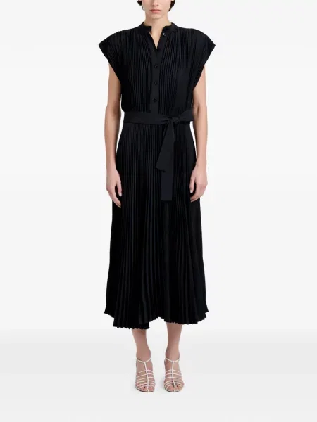 Плисирана костюм миди рокля Proenza Schouler до коляното черно