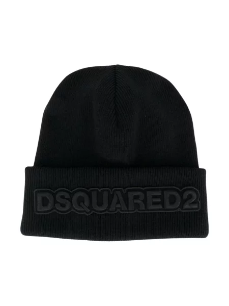 Dzianinowa czapka Dsquared2 czarna