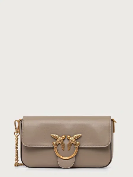 Pinko geantă crossbody pentru femei din piele bej