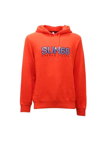 Bluza z kapturem Sun68 z logo pomarańczowa