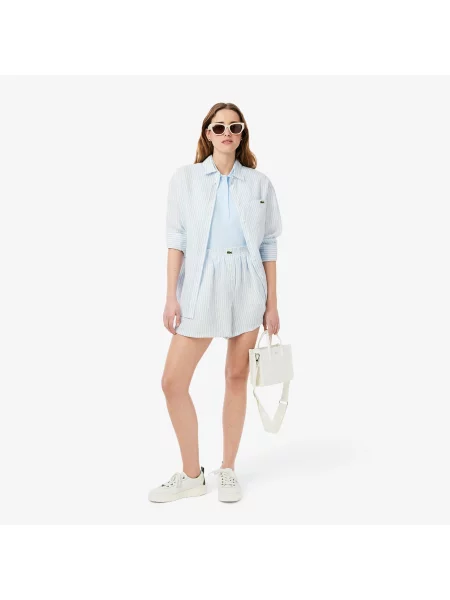 Поло Lacoste голубое