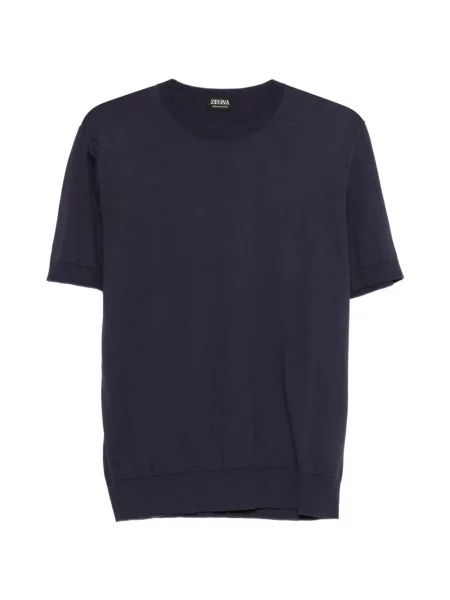 Tricou Zegna tricotate albastru