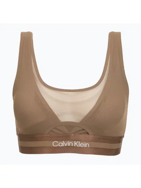 Melltartó Calvin Klein Icon Shine Low Support shitake. Méret: XL barna
