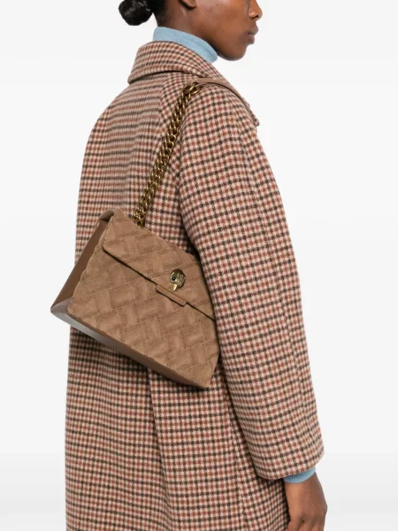 Καπιτονέ τσάντα Kurt Geiger London σουέτ καφέ