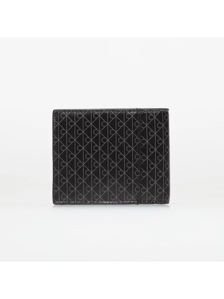 Calvin Klein Πορτοφόλι Coated Emblem Print Bifold ανοικτό γκρι μαύρο