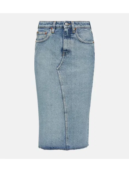 Fustă din denim Mm6 Maison Margiela până la genunchi albastru