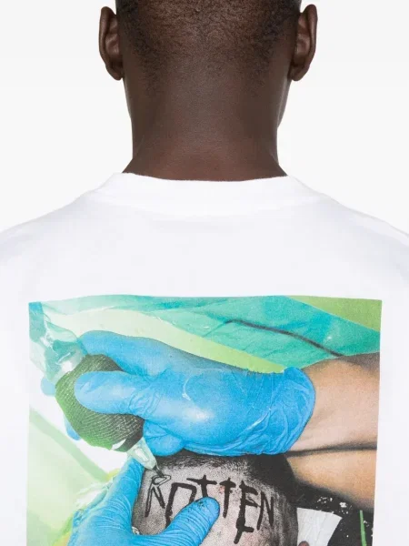 Klasické tričko 44 Label Group s potiskem bílé