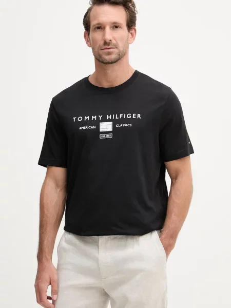 Tommy Hilfiger t-shirt ανδρικό μαύρο