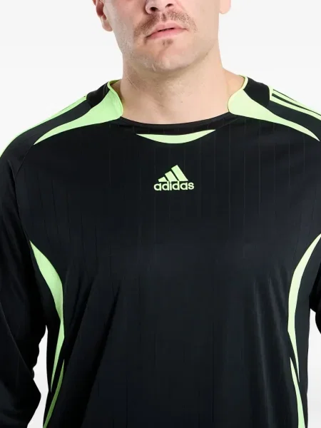 Футбол тениска с дълъг ръкав Adidas на райета мъниста бяло