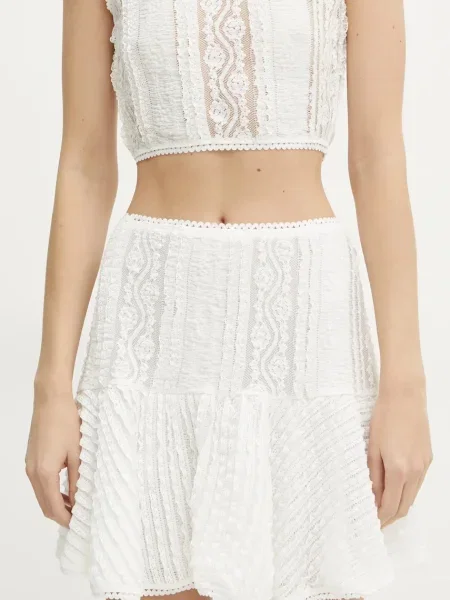 Charo Ruiz Ibiza spódnica Etain mini rozkloszowana beżowy