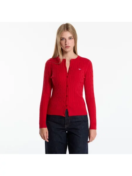 Πουλόβερ Gant Stretch Cotton Cable Cardigan Lipstick Pink L ροζ