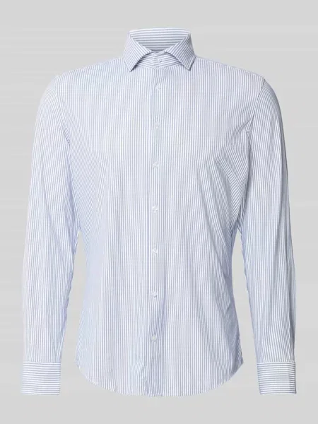 Koszula biznesowa o kroju slim fit z kołnierzem typu cutaway Seidensticker niebieska