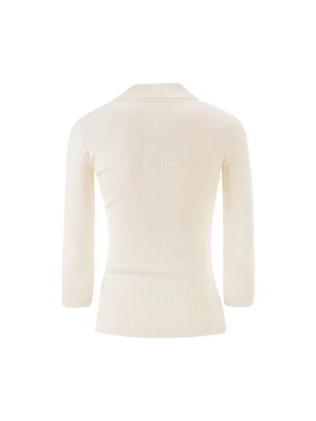 Dzianinowy sweter Elisabetta Franchi beżowy
