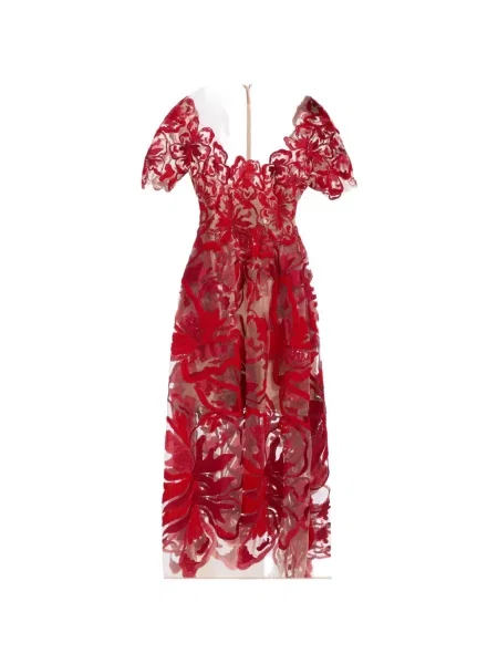Rochie midi Elie Saab cu paiete roșu