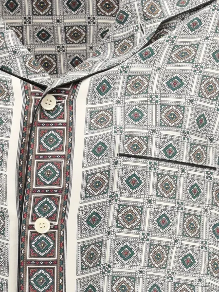 Cămașă Loro Piana de mătase cu imagine cu imprimeu geometric gri