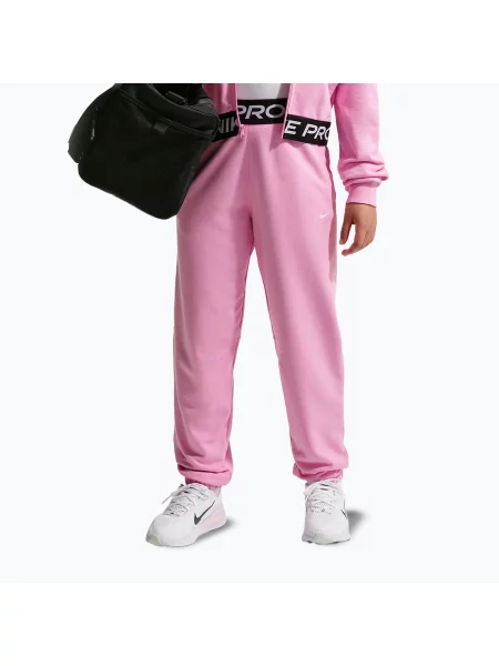 Gyerek nadrág Nike Pro Fleece pink rise/pink rise/black/white. Méret: fehér