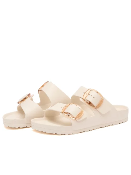 Klapki Birkenstock na sprzączkę beżowe