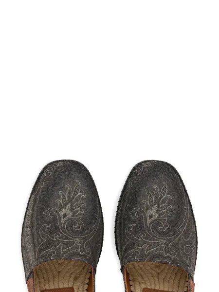 Espadrile Etro cu model paisley din jacard negru
