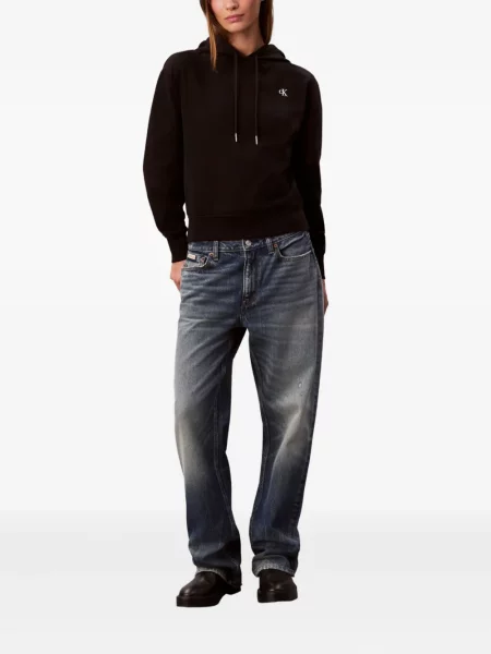 Hanorac cu glugă Calvin Klein Jeans negru