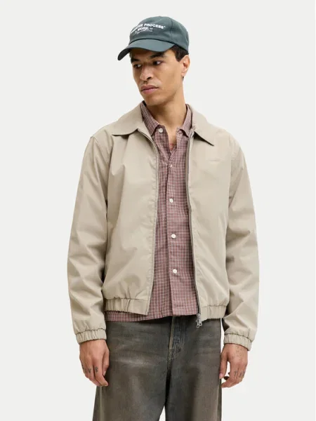 JACK & JONES Geacă de primăvară-toamnă JORCATSKILLS HARRINGTON maro deschis gri