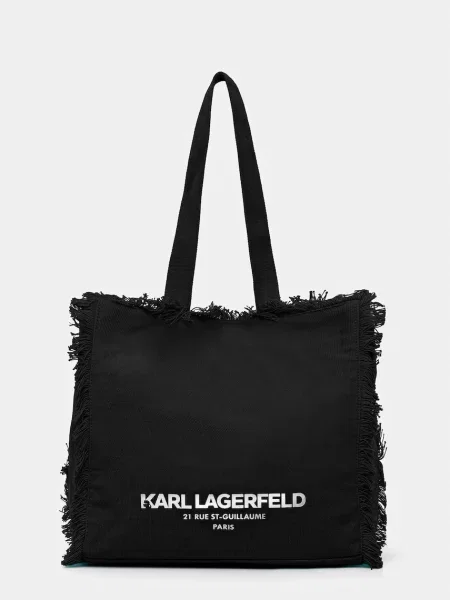 Ročna torba KARL LAGERFELD črna
