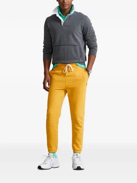 Tricou polo Polo Ralph Lauren cu glugă cu blană cu broderie roșu