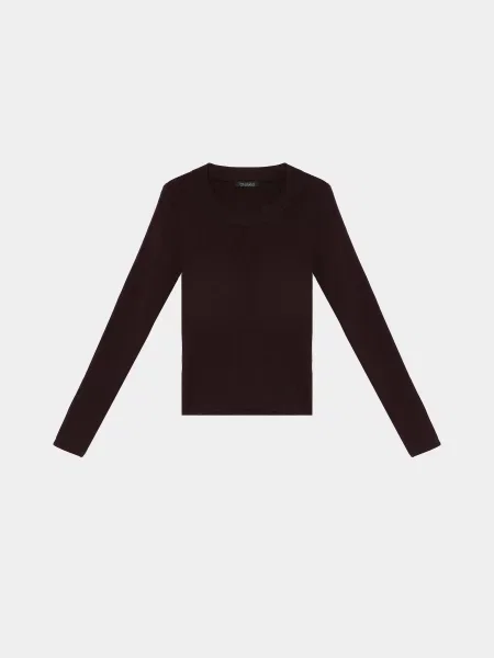 Лонгслів Braska віскоза/нейлон коричневий