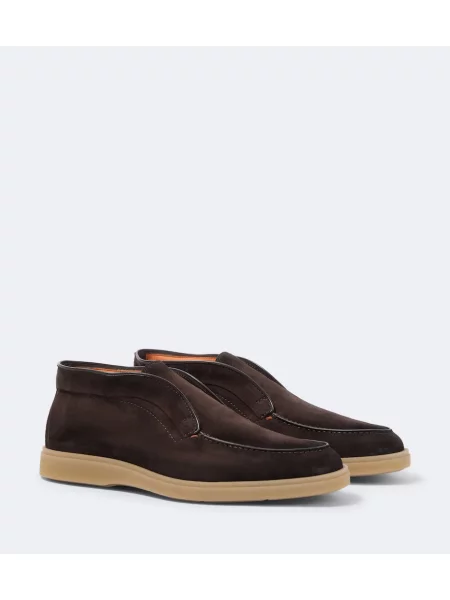 Ghete desert Santoni din piele de căprioară maro