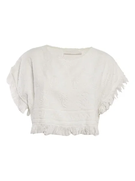 Top Zimmermann cu franjuri alb
