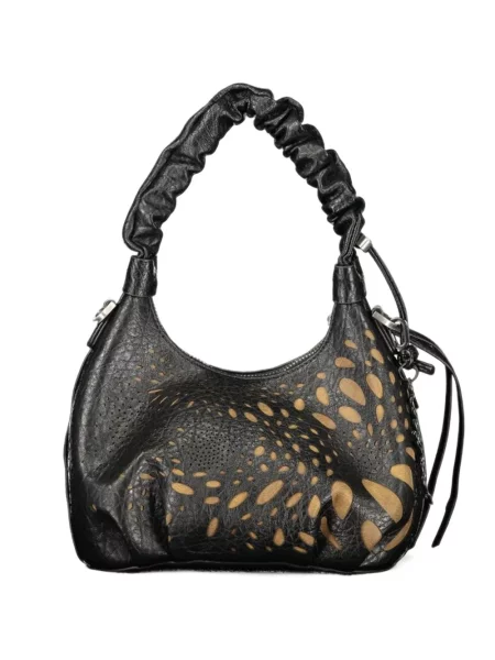 Geantă shopper Desigual cu volane negru