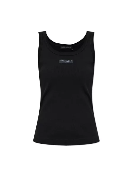 Top Dolce And Gabbana z logo czarny