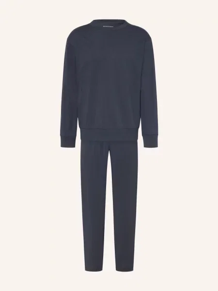Schiesser Pyžamo Modern Nightwear modrá