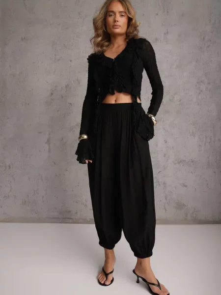 Pantaloni Mezesha negri