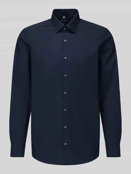 Body Koszula biznesowa o kroju slim fit z mieszanki bawełny Olymp Level Five granatowa
